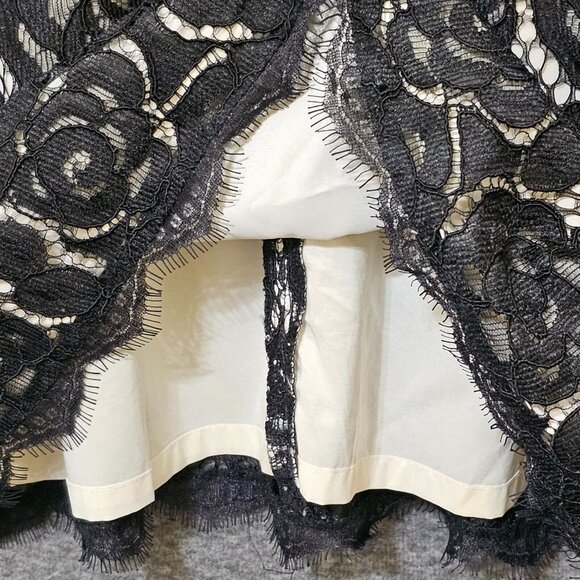 Adrianna Papell Sheath Dress Womens 4 Nylon‎ Blend Black White Lace Floral Mini - Picture 7 of 16